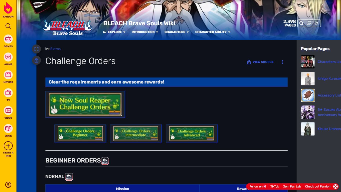 Challenge Orders | BLEACH Brave Souls Wiki | Fandom