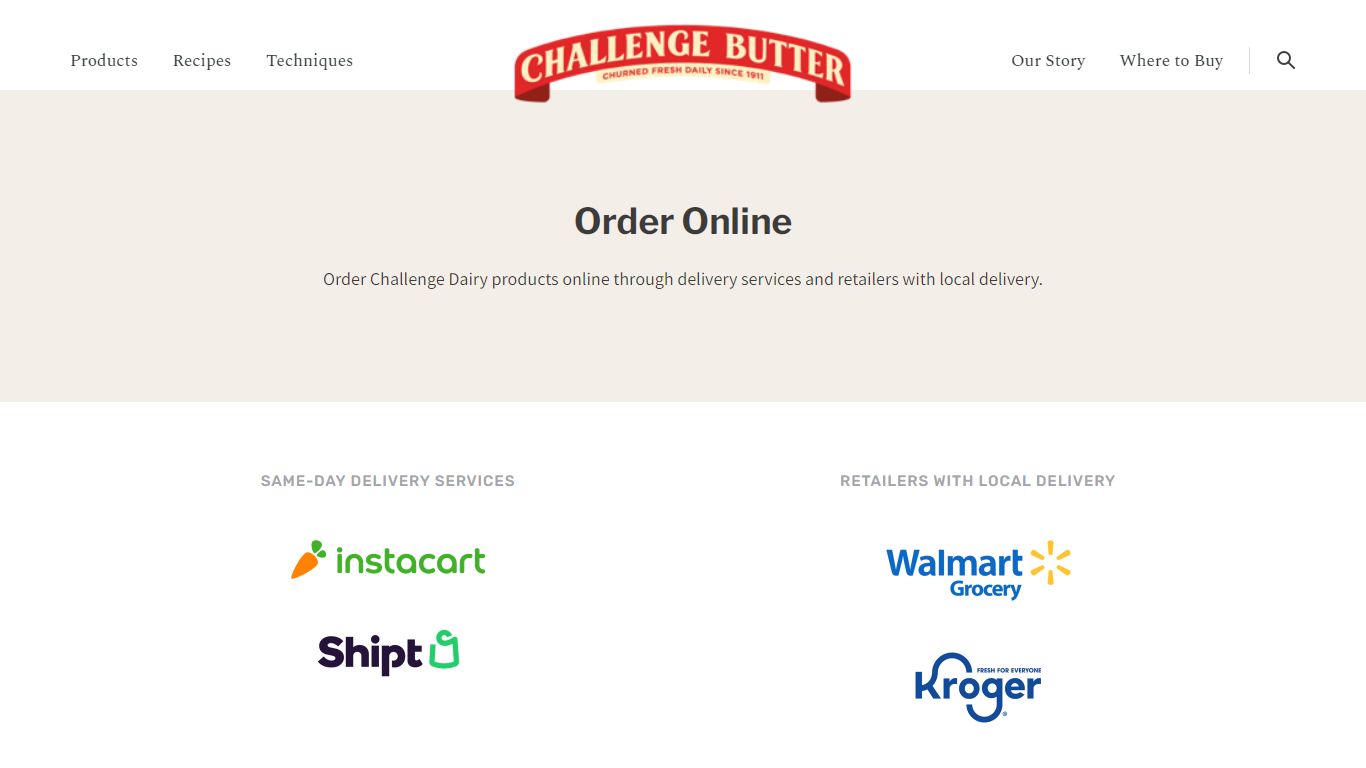 Order Online | Challenge Dairy